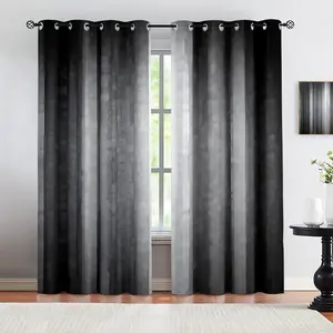 2 Piece Gradient High-End Bedroom Half Light Blocking Curtains, Semi Transparent Polyester Material, Year-Round Window Decor