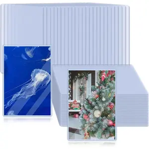 50 Pack 4" x 6" Rigid Print Protectors, Clear Waterproof Hard Plastic Page Sheet Protectors, B6 Paper Sleeves Photo Plastic Sleeves Hard Plastic Document Holder Birth Certificate Protector