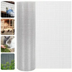 Hardware Cloth 19 Gauge Welded Wire Mesh Roll - Hot-Dip Galvanized After Welding - Ideal For Chicken Wire Fencing, Garden Fence, Rabbit Hutch, And Rodent Control