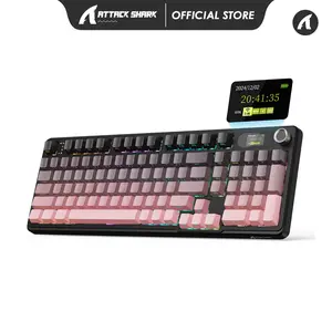 ATTACK SHARK X98PRO Wireless Mechanical Keyboard, 2.4GHz/USB-C/BT5.0 Gasket Hot Swappable Custom Keyboard, Side Printed PBT Keycaps Mechanical Gaming Keyboard for PC