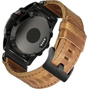 Soft Leather Watch Band Compatible With Garmin, Strap For Fenix/Forerunner/Approach/MARQ/Quatix / D2 Series/Instinct/Epix/Tactix/Foretrex