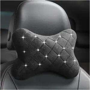 Headrest Pillow with Rhinestone Design,Soft & -Friendly   Pillow for Comfortable  &  Support,Universal  Necks Pillows for  Interior Accessories