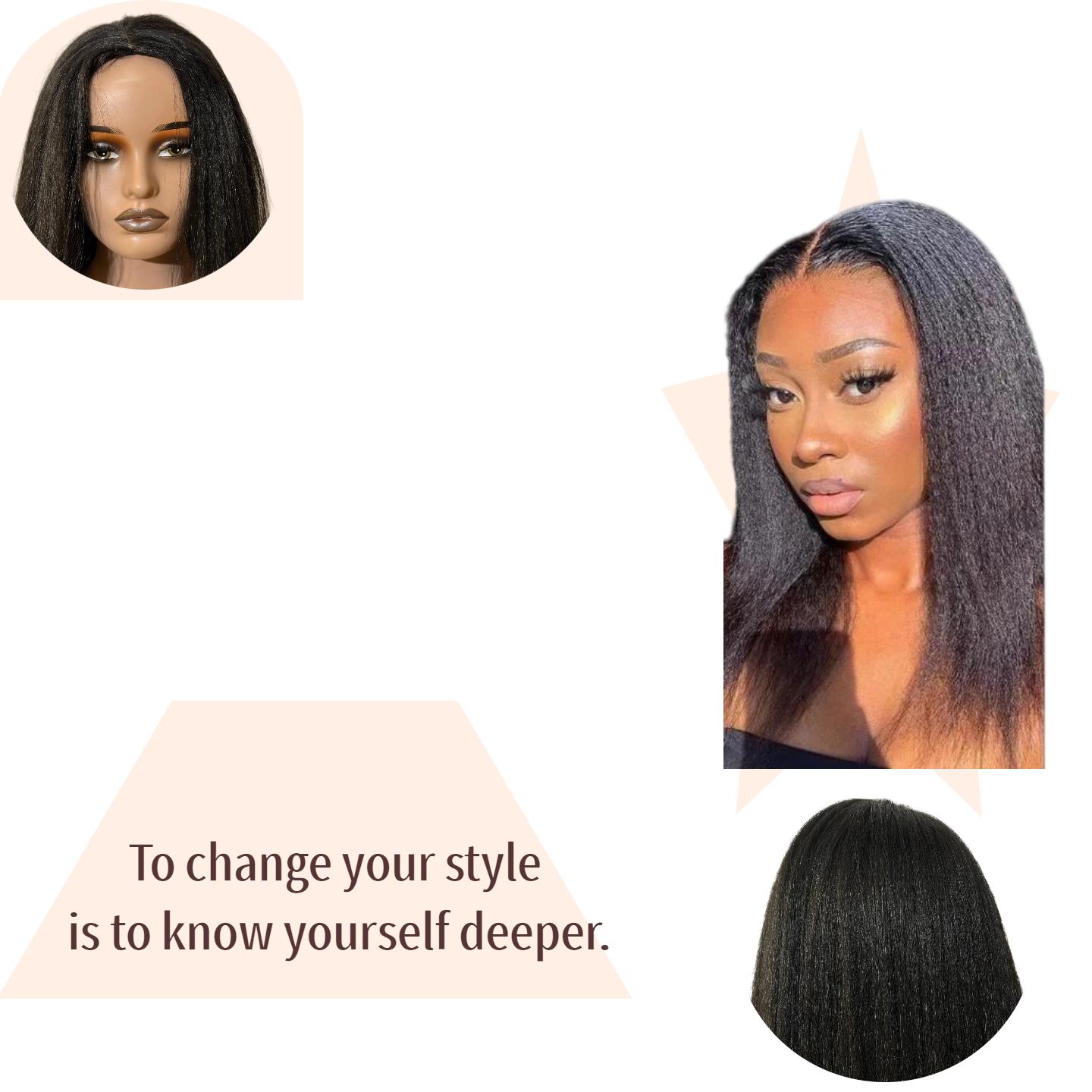 26-Inch Coarse Straight Wig — 180% Density Synthetic Wig with Adjustable Straps; Natural Black Synthetic Wig, Designed Specifically for Black Women.