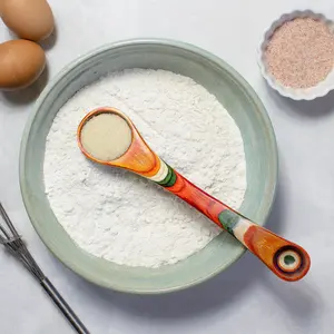 Baltique Marrakesh Collection 2-in-1 Measuring Spoon - Sturdy Wooden Rainbow Kitchen Utensil Design for Colorful Baking