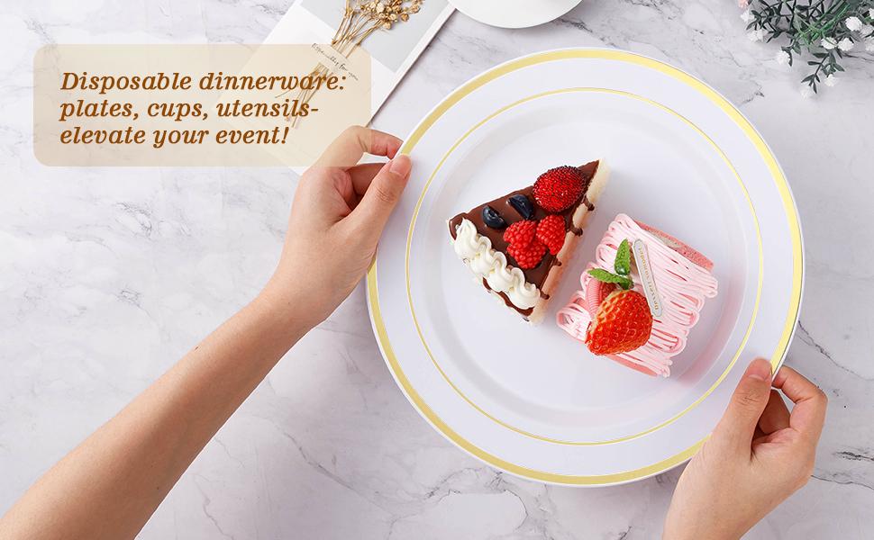 100PCS Clear Plastic Plate, Disposable Party Plates with 50 Dinner and 50 Dessert Plates, Plastic Plate for Party, Wedding and Birthday 100PCS Clear Plastic Plate, Disposable Party Plates with 50 Dinner and 50 Dessert Plates, Plastic Plate for Party, Wedding and Birthday