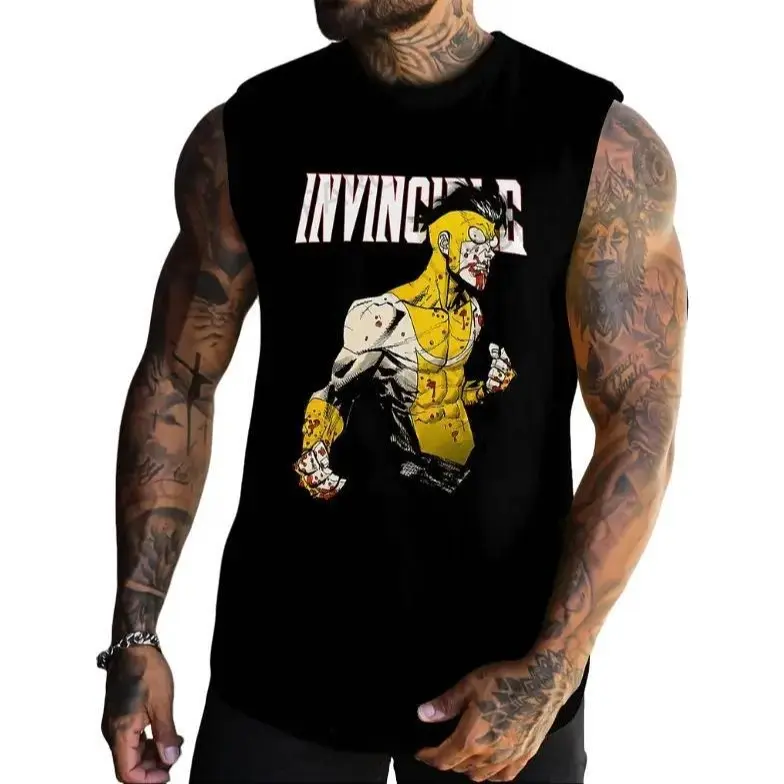 Invincible Battle Tank Top – Gritty Superhero Sleeveless Shirt – 100% Cotton Gym & Streetwear