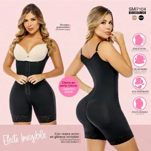 Fajas Colombianas SMI7104 Extra Buttock Enhancement High Compression Zippered Crotch Invisible Effect XS to XL