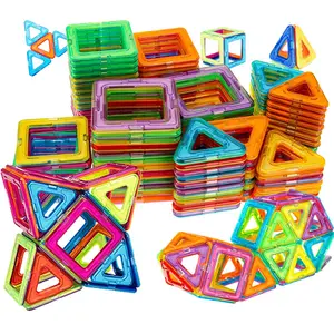 Colorful Geometric Shape Building Blocks, Magnetic Building Tiles, Random Color STEM Educational Toys, Creative Building Toys for Birthday Gifts