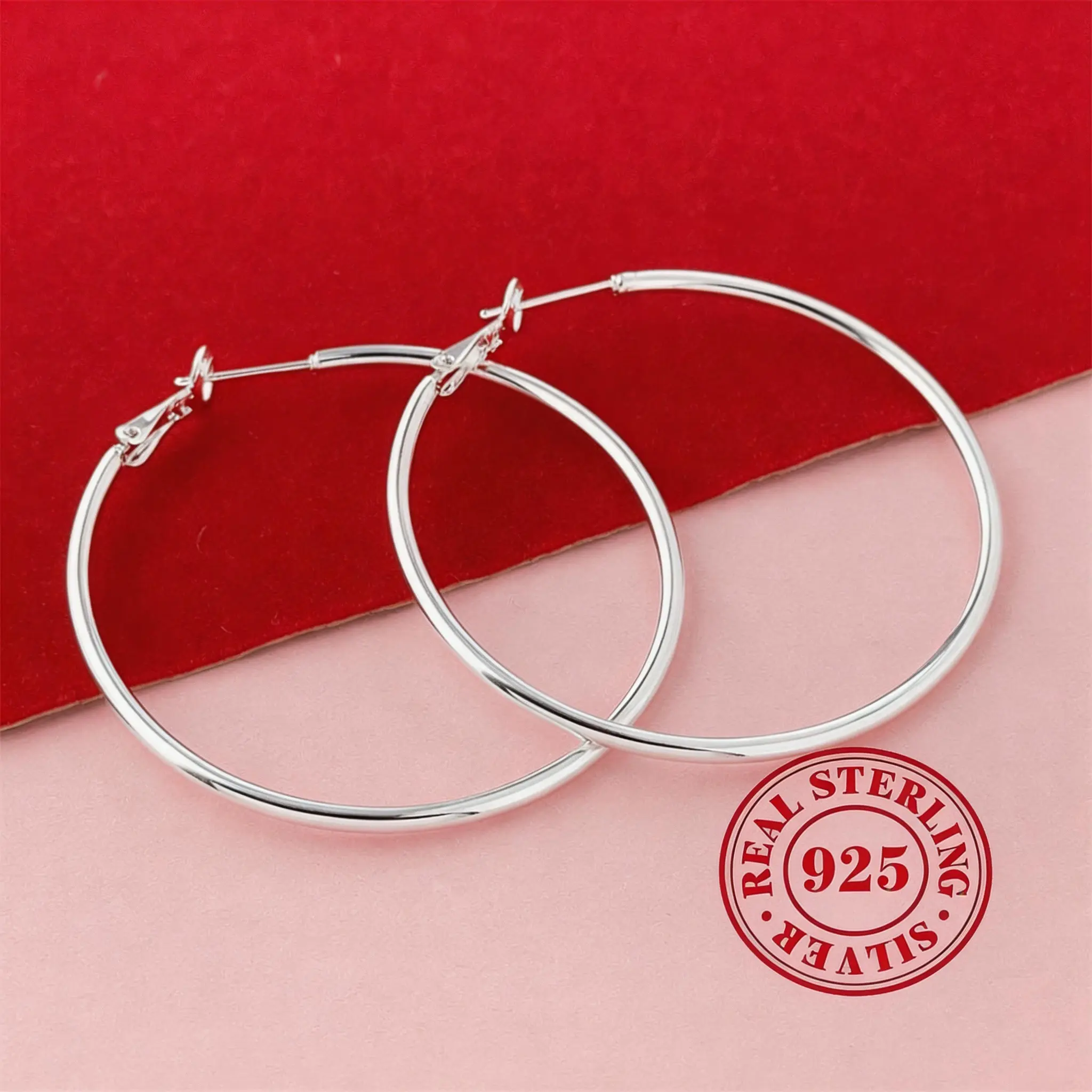 3-Pair High Quality Earrings Set for Women, 925 Silver Plated Classic, Twisted & Heart Shaped Hoop Styles for Daily Wear, Classic Earrings, Earring Stack