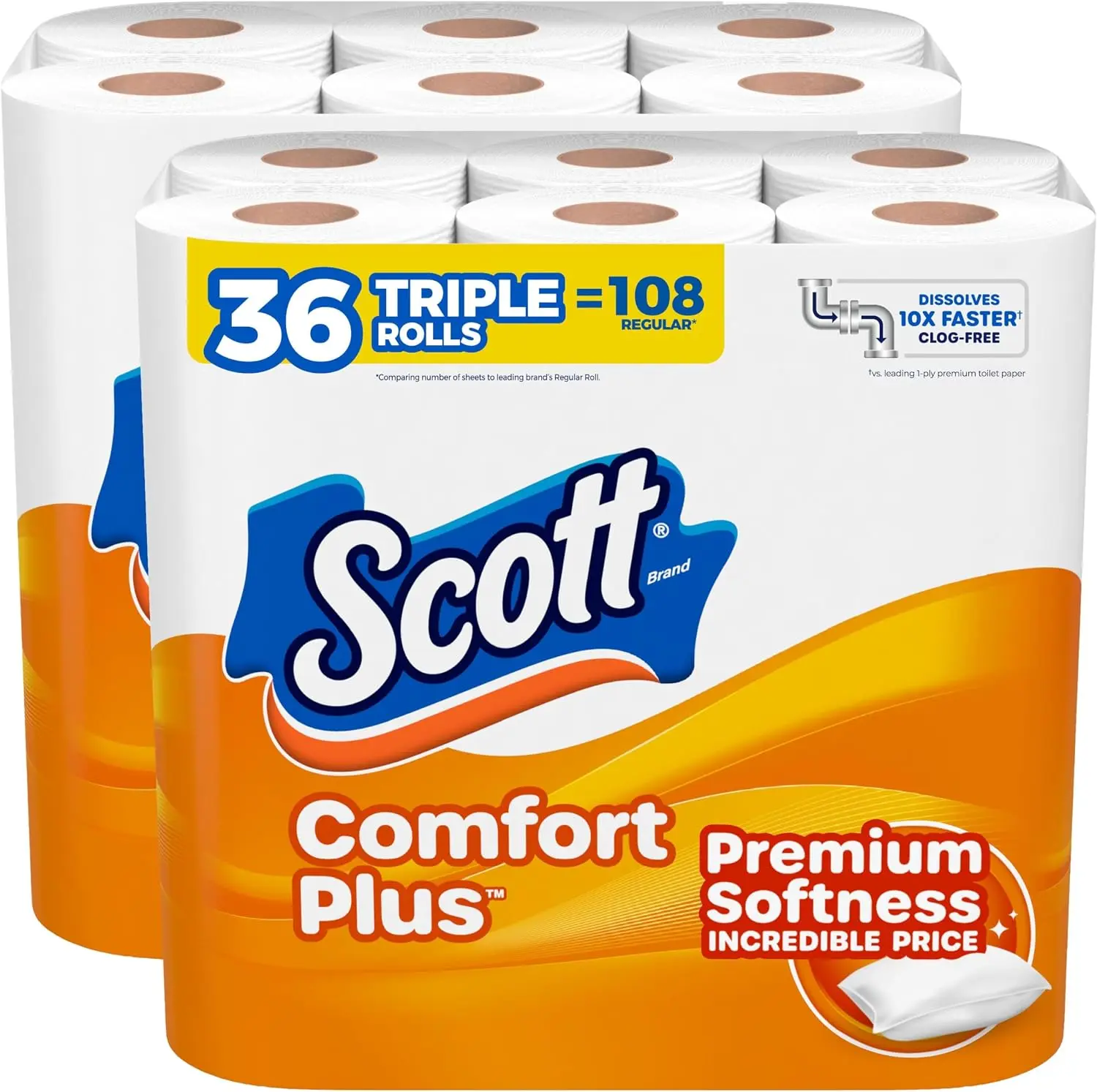 ComfortPlus Toilet Paper, 36 Triple Rolls, 231 Sheets per Roll