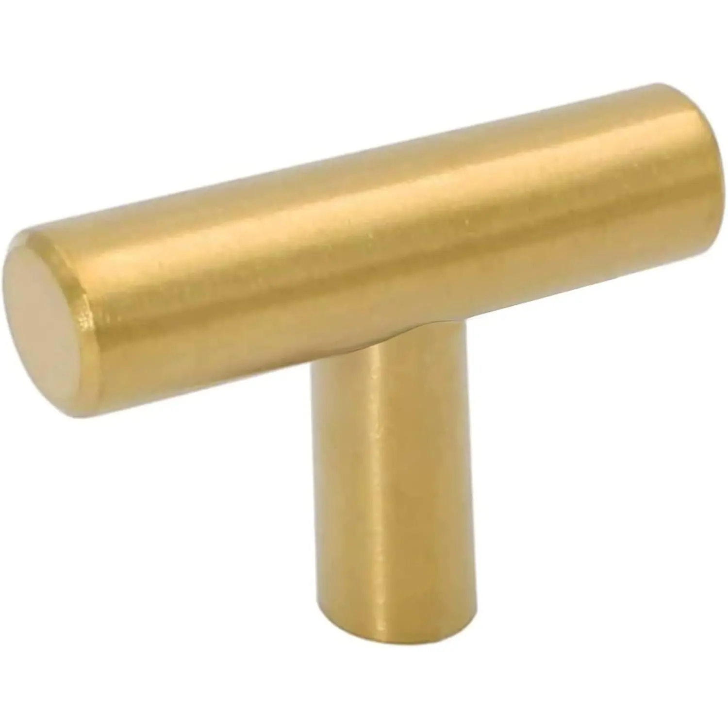 10 Pack Gold Cabinet Knobs Brushed Brass Drawer Knobs Gold Dresser Hardware - LS201GD Single Hole Handles for Kitchen Cupboard Doors Closet Hardware 2in Overall Length