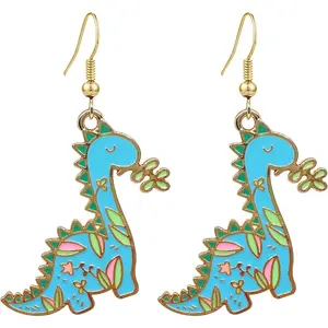 Cute Acrylic Animal Dinosaur Earrings For Women Girls Funny Colorful Dinosaur Chicken Duck Animal Dangle Drop Earrings 80s 90s Resin Animal Earrings Christmas Gift