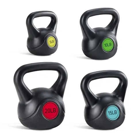 Sweetcrispy Powder-Coated Cast Iron Core Kettlebell - Non-Slip Handle, Stable Flat Base, Fitness Workout Accessories, Training Tool for Home Gym Exercise Equipment, Strength Train, Unisex