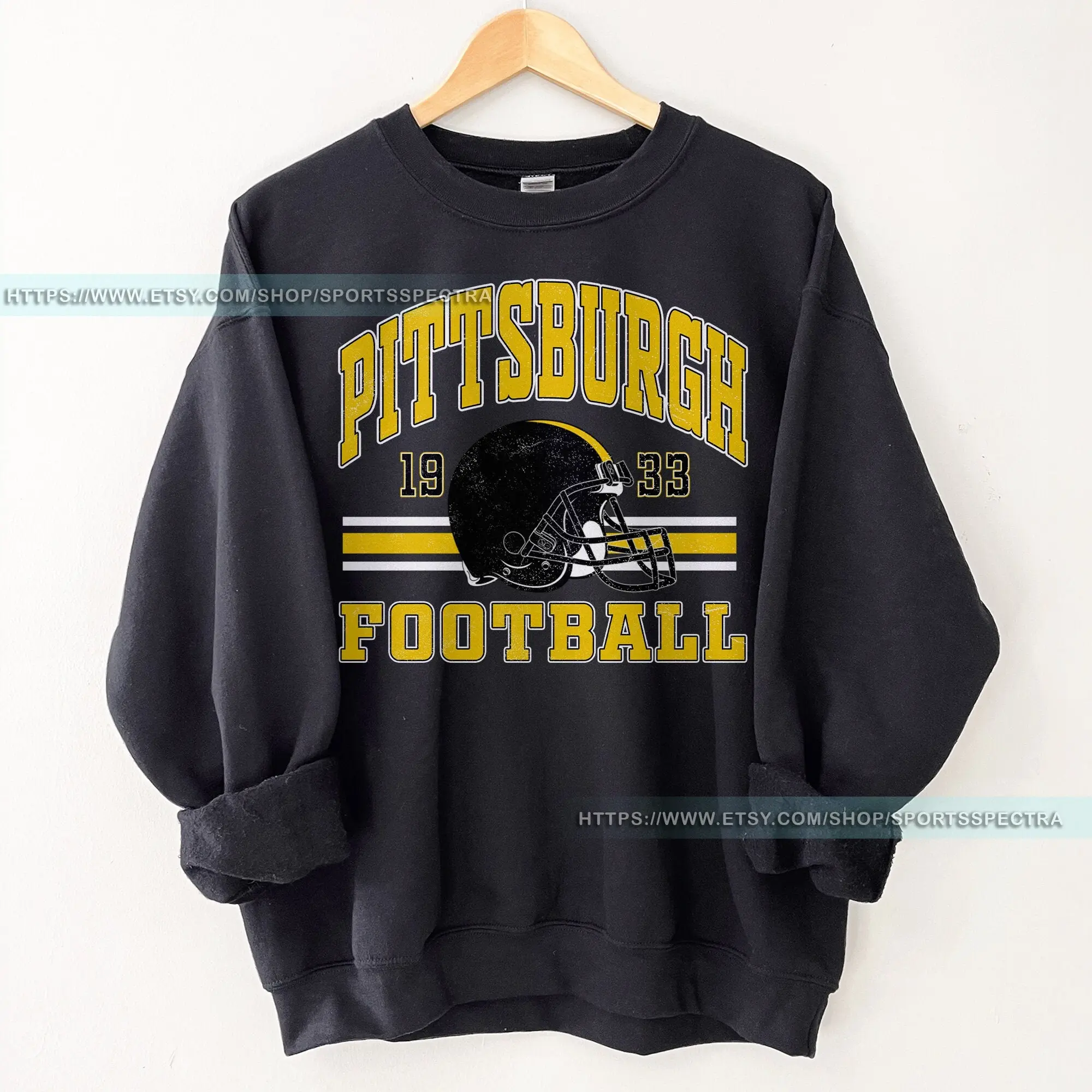 [Sale Up To 50%] Pittsburgh Football Vintage Sweatshirt, Vintage Unisex Pittsburgh Crewneck, Gift for Football Fan, Oversized Pittsburgh Sweatshirt, Gift For Fan, Trendy USA Cotton Fabric