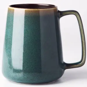 24 oz Large Ceramic Coffee mugs, Tea and Coffee Cups, Large Handle Coffee Mug for Office and Home, Microwave and Diahwasher Safe. (24 oz green)