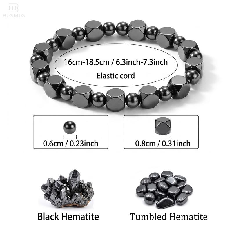 Black obsidian and hematite protection bracelet