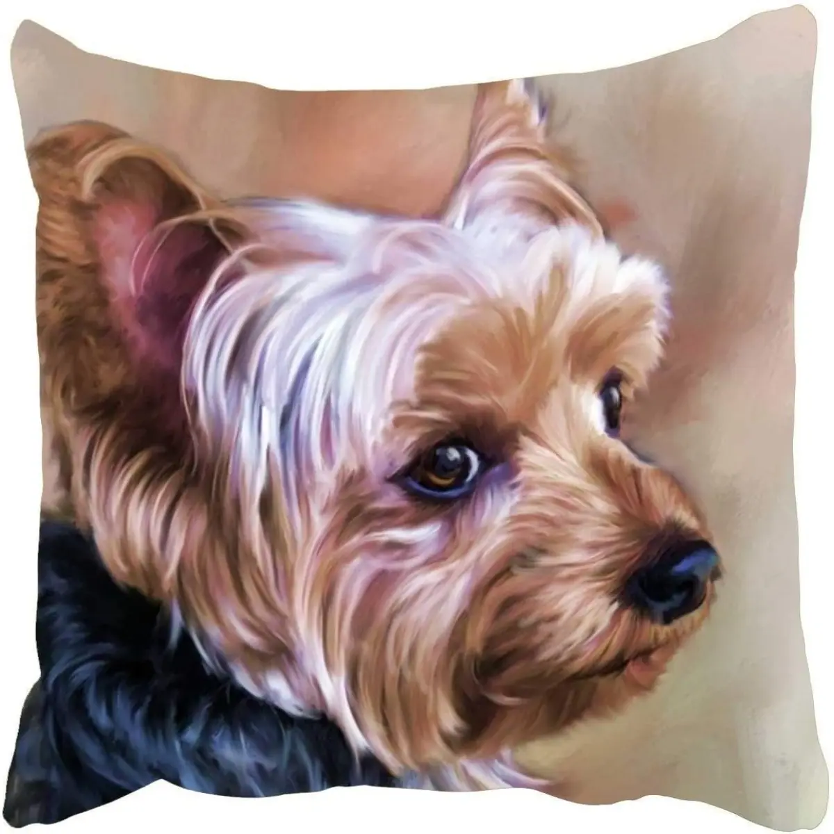 Yorkie Dog Portrait Throw Pillow Covers, 18x18 in 2-Pack Value Artistic Double-Sided Yorkshire Terrier Decor for Home Decor Setup, Living Room Decorations, Sofa Couch Bedroom