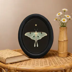 Unique Artistic Wall Decor Piece, Dark Oval Frame, Vintage Mystical Style, American Country Home Indoor Decoration, Model 11