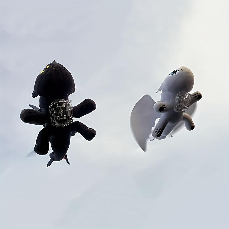 Toothless Night Fury Dragon Plush Car Decoration-Pterosaur Statue, Suitable for Roof and Motorcycle Helmet, Soft Pp Cotton, White/Black new car accessories pink interior car accessories fun car accessories Vehicle