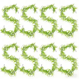 8-Piece Spring New Large Elegant Artificial Tropical Rainforest Vine Bamboo Leaf Decorative Plant Decorations, Indoor Outdoor Garden Yard Decoration