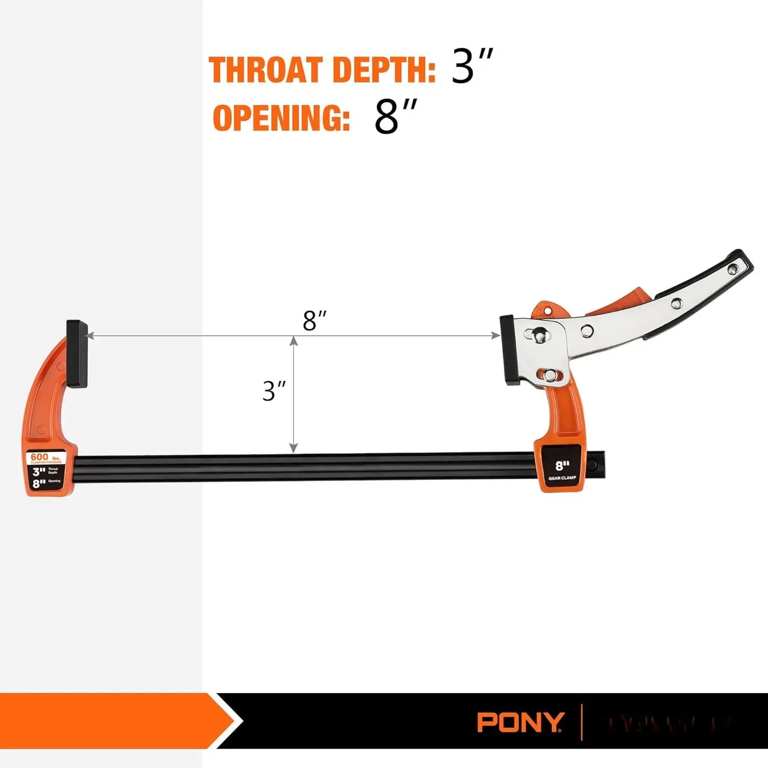 8-inch Bar Clamp Set, Bar Clamp for Woodworking, Quick Release Gear ...