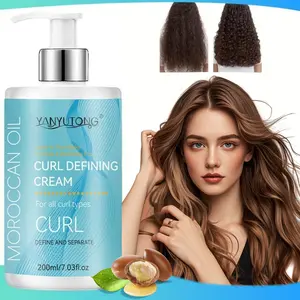 200ml Curl Styling Cream contains hydrogenated avocado oil, argan oil, sweet almond oil, hydrogenated castor oil, rosemary leaf oil, and coconut oil; it helps nourish hair, reduce frizz, soothe dryness, and enhance moisture.