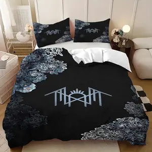 3Pcs Bedding Sets Sleep Token unique logo Themed Pattern Printed, Decorative Bedding Set Ideal for Family Bedroom & Guest Room All-Season, Best Holiday Gift, Warm Christmas New Year Choice, 1 Duvet Cover 2 Pillowcases (No Insert)