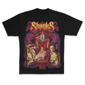 Shanks Anime T-Shirt, One Piece Red Hair Pirate Graphic Tee, Manga Fan Shirt