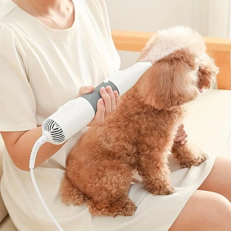 2 in 1 Pet Hair Dryer Comb, Pet Grooming Hair Dryer, Quiet Pet Hair Dryer Brush, Fast Drying and Gentle Hair Dryer for Dogs & Cats