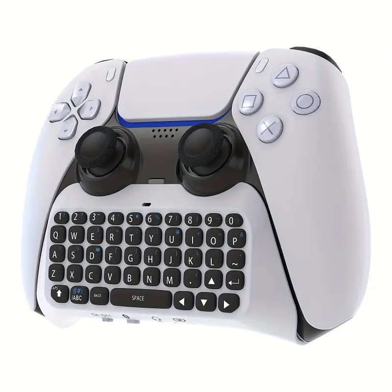 Wireless Mini Keyboard Chatpad for PS5 Console, Rechargeable Electronic Gamepad Accessory with Built-in Speaker and 3.5mm Audio Jack for Live Chat, Game Console Accessories