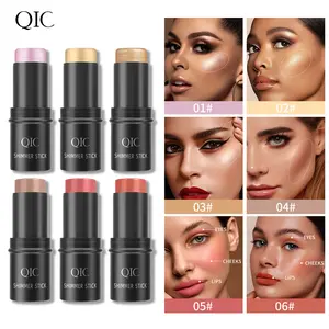 3-in-1 Shimmer Stick Cosmetic - Compact Multi-Use Highlighter, Blush, Contour for Face Sculpting, Blendable Radiant Glow
