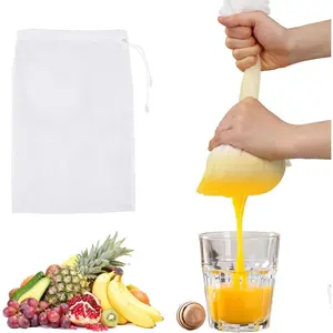 6Pack Nut Bag Strainer 12 x 8 Inch Cheesecloth Bags for Straining Nylon Cheese Cloth Bags Reusable Nut Milk Bag 200 Mesh Fine Mesh Bag for Straining Fruit Juice Cheese Coffee Tofu Yogurt Tea