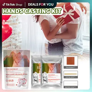 Couples Hand Casting Kit – DIY Alginate Molding Powder for 3D Holding Hands Statue, Baby Hand & Footprint Keepsake, Perfect Valentine’s Day & Anniversary Gift, Safe & Easy to Use