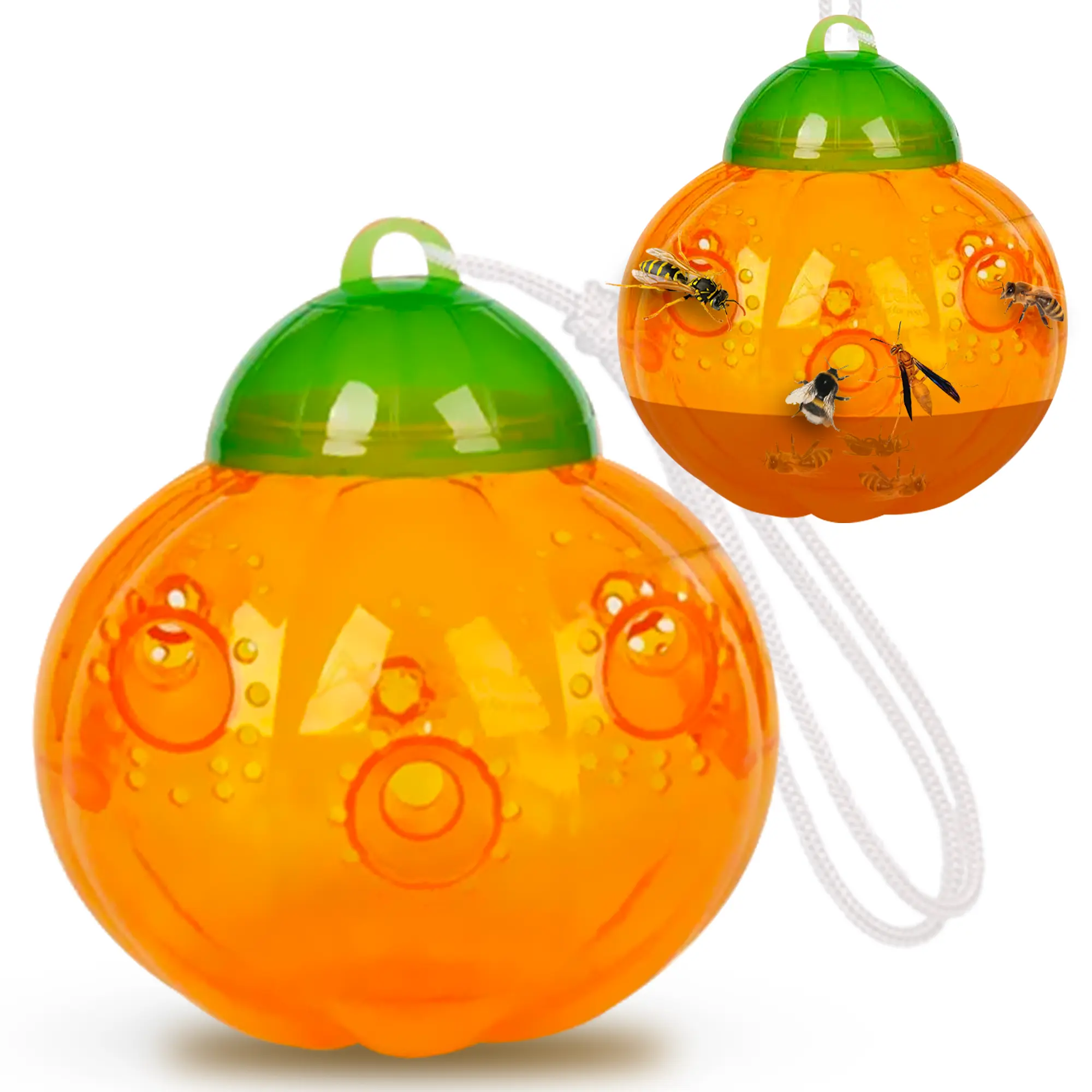 Aspectek Reusable Wasp Trap 2-Pack – Pumpkin Design