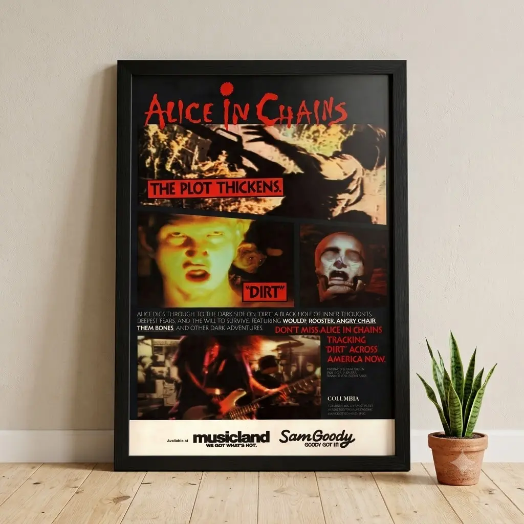 Alice In Chains Dirt Poster, Vintage Grunge Rock Band Wall Art Print, 90s Music Decor, Classic Album Poster, No Frame