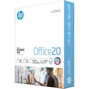 HP Papers| 8.5 x 11 inch paper| 20 pound workshop| 1 ream - 500 sheets| 92 brilliant| Made in the United States - FSC Certified| 112150R