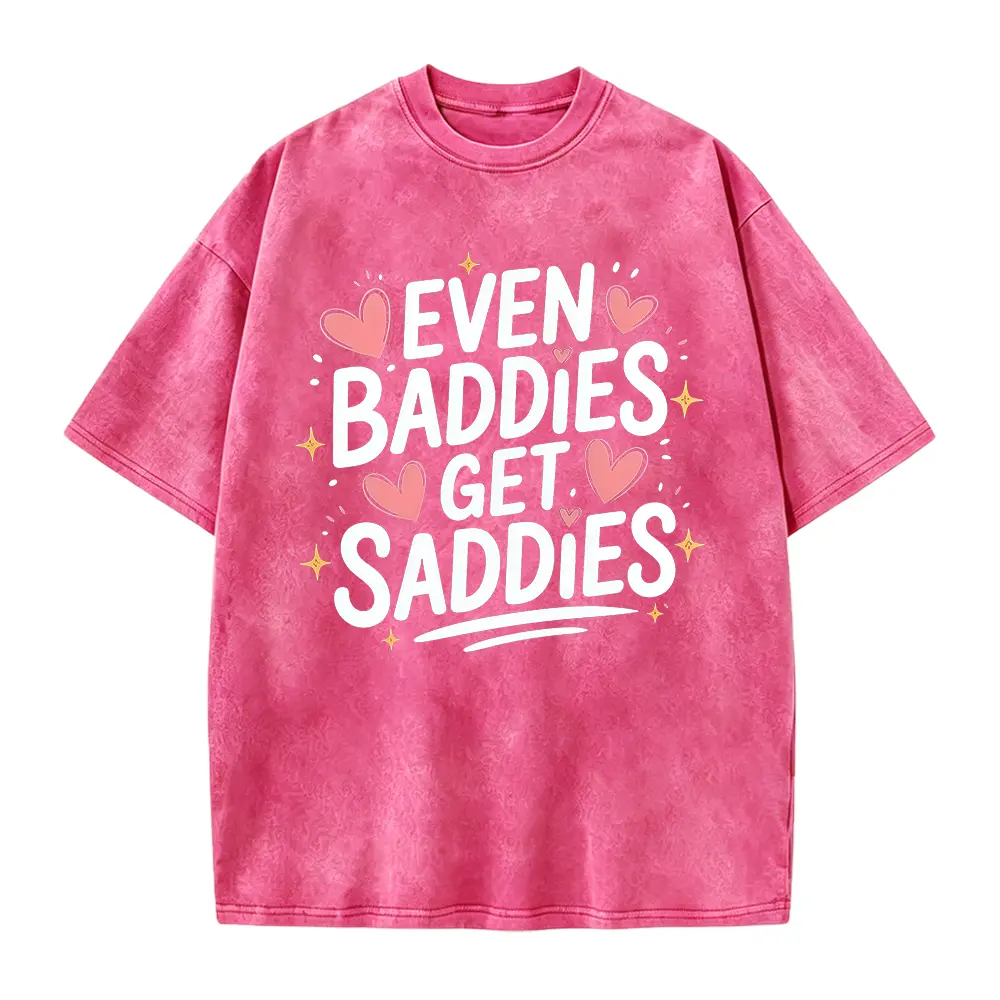 Funny Mental Health Shirt, Comfort Even Baddies Get Saddies Women's Tshirt, Aesthetic Humor Tee, Preppy Mental Shirt, Health Awareness Gift