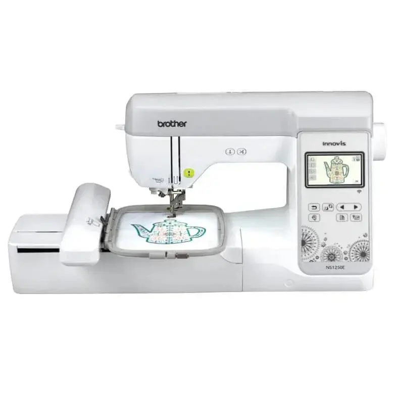 Brother Innov-ís NS1250E Embroidery Machine - Embroidery-Only Sewing Machine, 5"x7" Hoop, WLAN Enabled, 3.7" Diagonal Color LCD Touchscreen, 193 Built-In Designs, 13 Customizable Typography Fonts, 17.6 lbs, Cleaning Brush, Advanced Color Sort & Jump Stitc