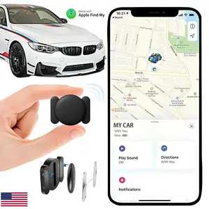 Mini Magnetic GPS Tracker for Car Vehicle, No Monthly Fee/Subscription, Real-Time Location, Waterproof, Privacy Protected, Works with Find My App for iPhone, for Luggage Bike Kids