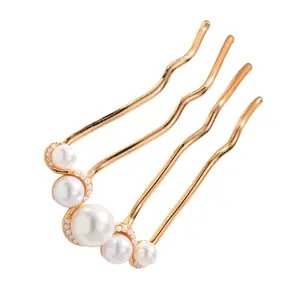 U Shaped French Hair Pins Pearls Hair Forks Updo Hair Stick for Women Girls