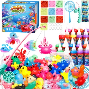 Magic Water Elf DIY Making Kit with Fishing Toy & AnimalMolds, Aqua Fairy Gel Craft Set for Kids, Educational STEMArts and Crafts Supplies, Fun Parent-Child InteractiveGame, Ideal Birthday Holiday Gift for Boys and Girls Age 3Up