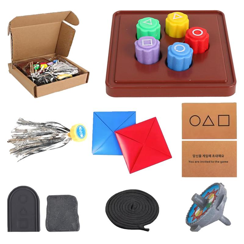 Korean Traditional Play Game, Korean Folk Game Set - Gong-gi, Biseokchigi, Jebi chagi, Paeng-y, DDAKJI Game Set, Family Travel Game for Relaxation, Coordination, and Social Entertainment Ideal for Game Lovers