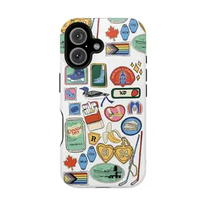 Heated Rivalry Movie Cartoon Icons Collage MagSafe Phone Case, Rozanov Hollander Romance Phone Case Phone Cover Hard Cases Tough 2-piece Magnetic Phone Case