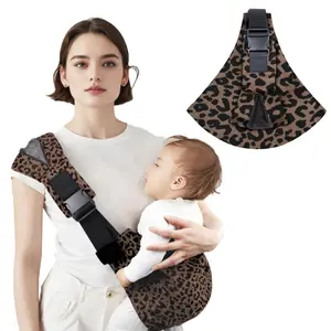 Cochildor Baby Sling Carrier ALL-IN-ONE Adjustable Baby Sling 2025 Upgraded Toddler Sling Comfortable Baby Wrap Carriers Ergonomic-Designed, Travel Friendly Carrying 10-45 Lb sLeopard