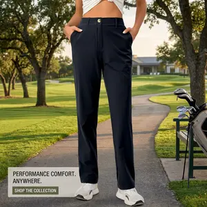 Women's Stretch Quick Dry Lightweight Golf Pants - Straight Leg Business Casual Slacks with Pockets Comfortable Breathable Fabric Perfect for Sports Office Daily Wear