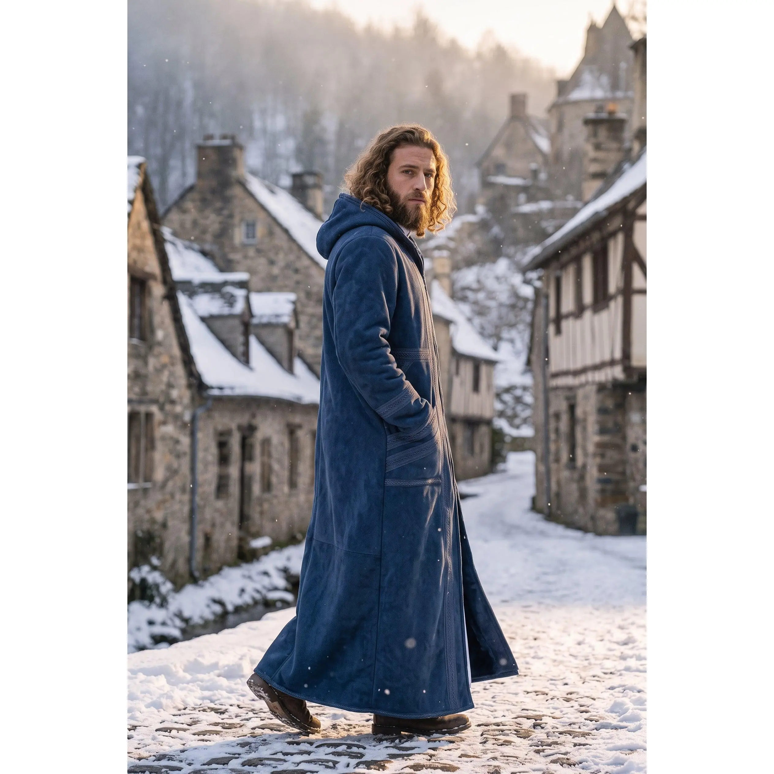 Moroccan Farwa – Full-Zip Wool & Cotton Winter Coat | Warm Traditional Outerwear for Men & Women