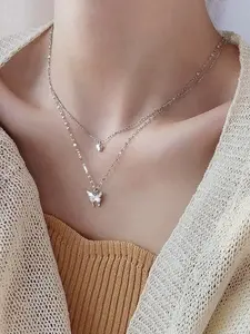Butterfly Design Layered Necklace, Fashion Jewelry for Party, Daily Clothing Decor, Trendy All-match & Exquisite Jewelry for Birthday Gift
