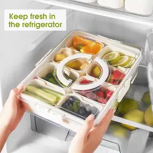 Snackle Box Container with Lid Travel Charcuterie Box with Handle Organizer for Candy, Fruit, Nuts, Veggies, Snacks, Beach Essentals, Portable Lunch Box (White), mothersdaygift