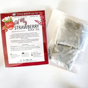 SALE PAST DATED | Strawberry Tea | Cold Brew Black Tea | 2 Pitcher Bags | Caffeinated | Tea n More