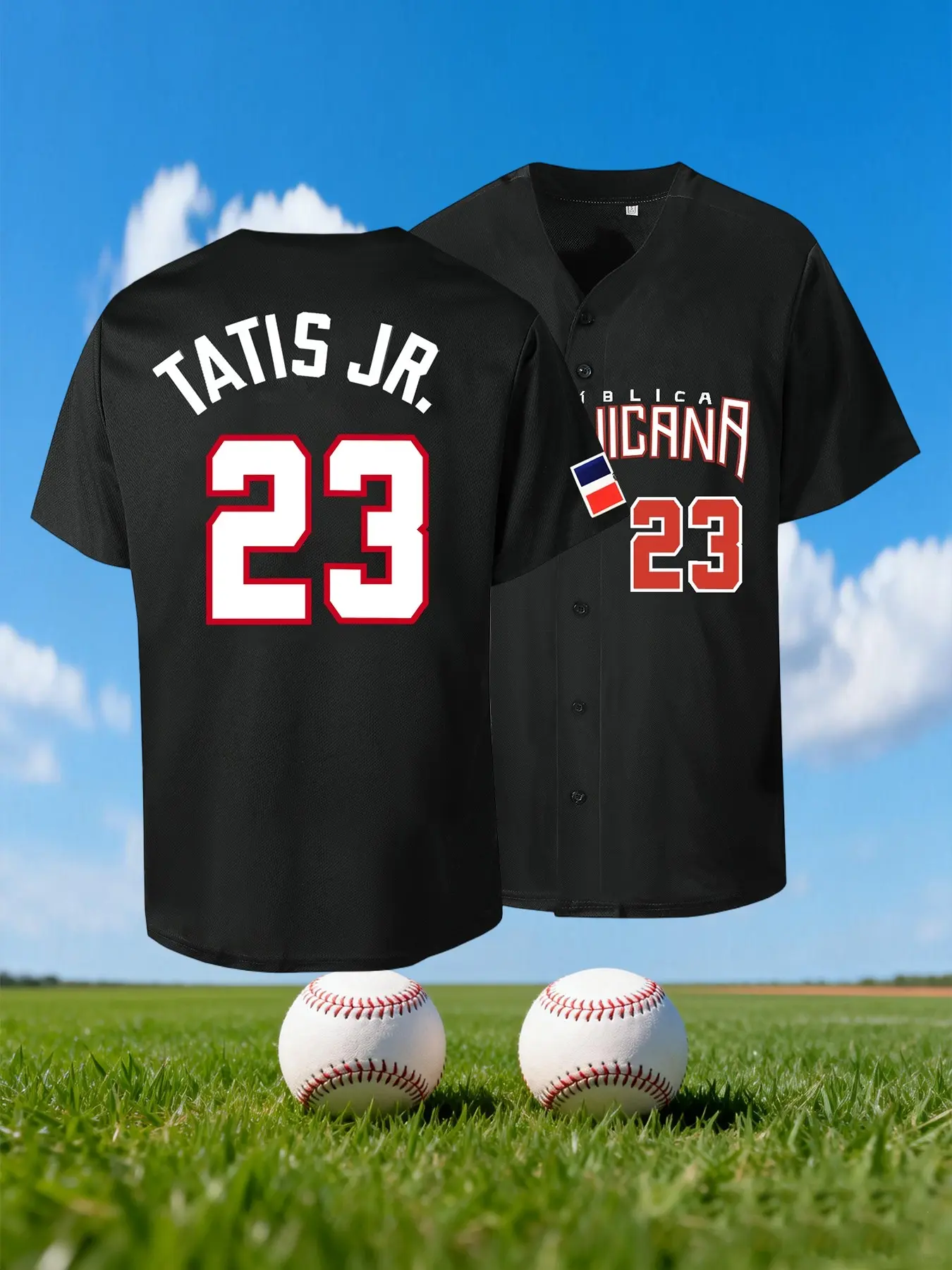 Men's Dominicana Republic #23 Tatis Embroidered Baseball Jersey Sports Top | High Quality Athletic Tops & (S-3XL)Sizes Sportswear Top Sports Clothing